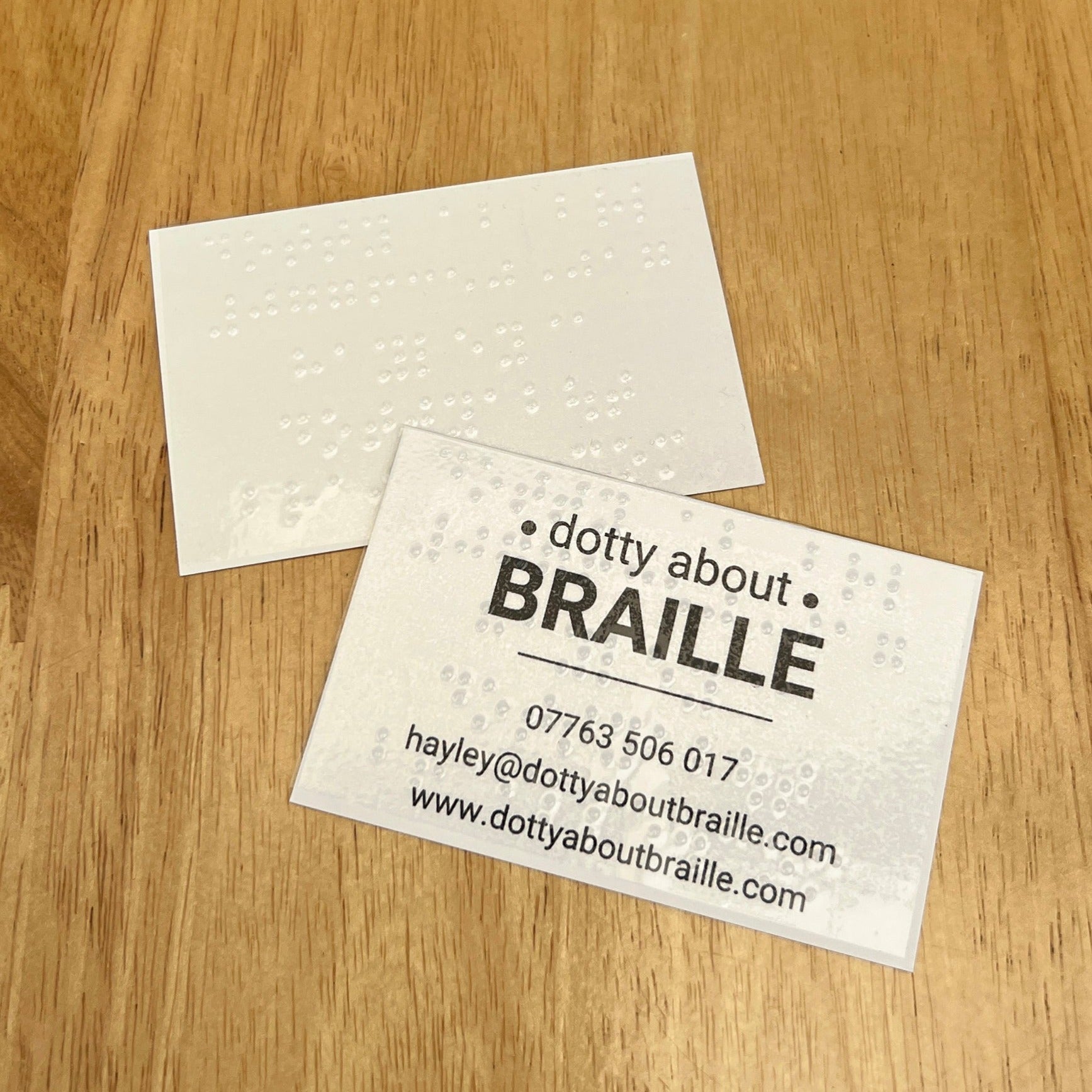 Braille Business Card Labels – Dotty About Braille