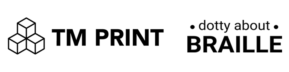 TM Print and Dotty About Braille logos.