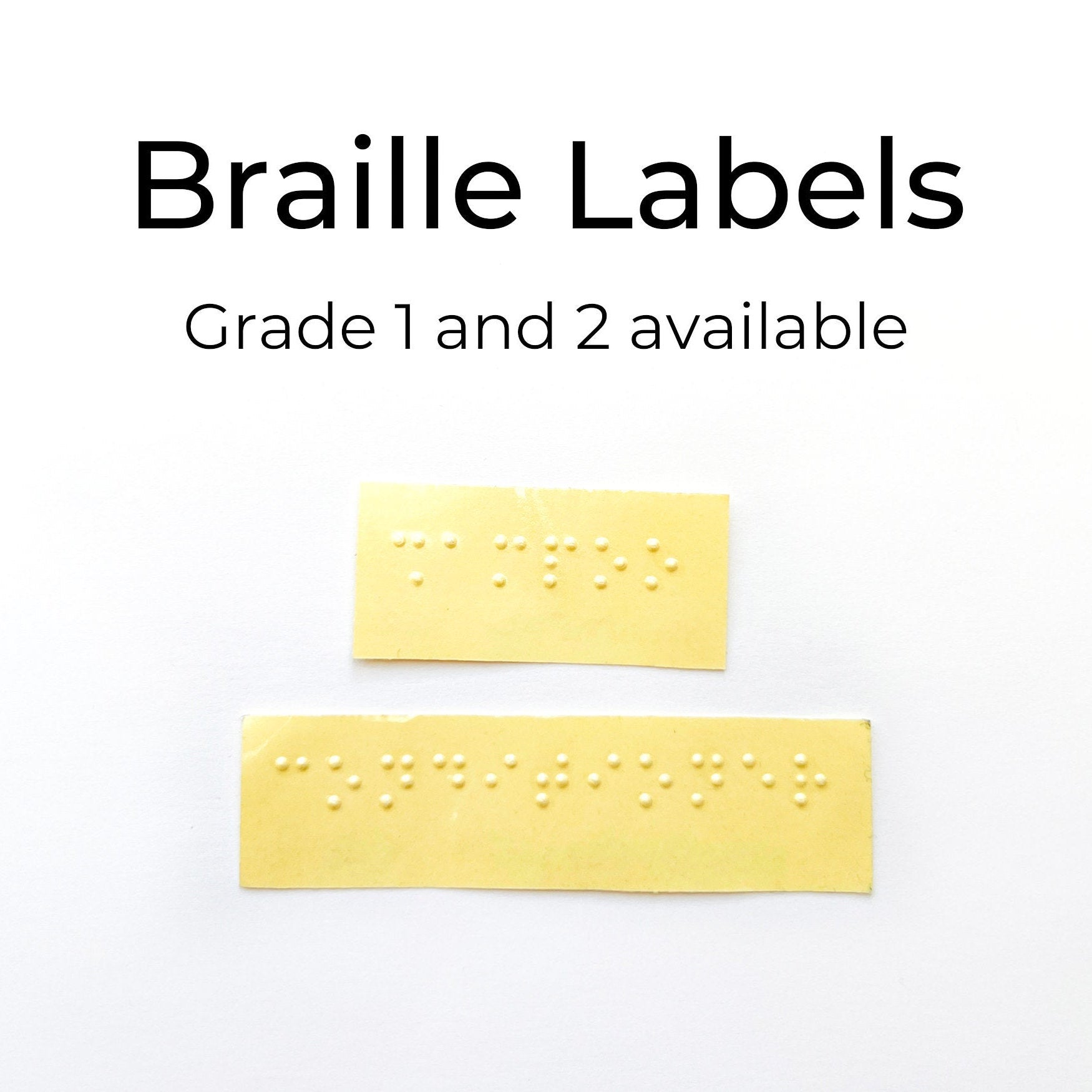 Custom Braille Sticky Labels - Fully Personalised Labels for food, household products, CD's, DVD's and more.