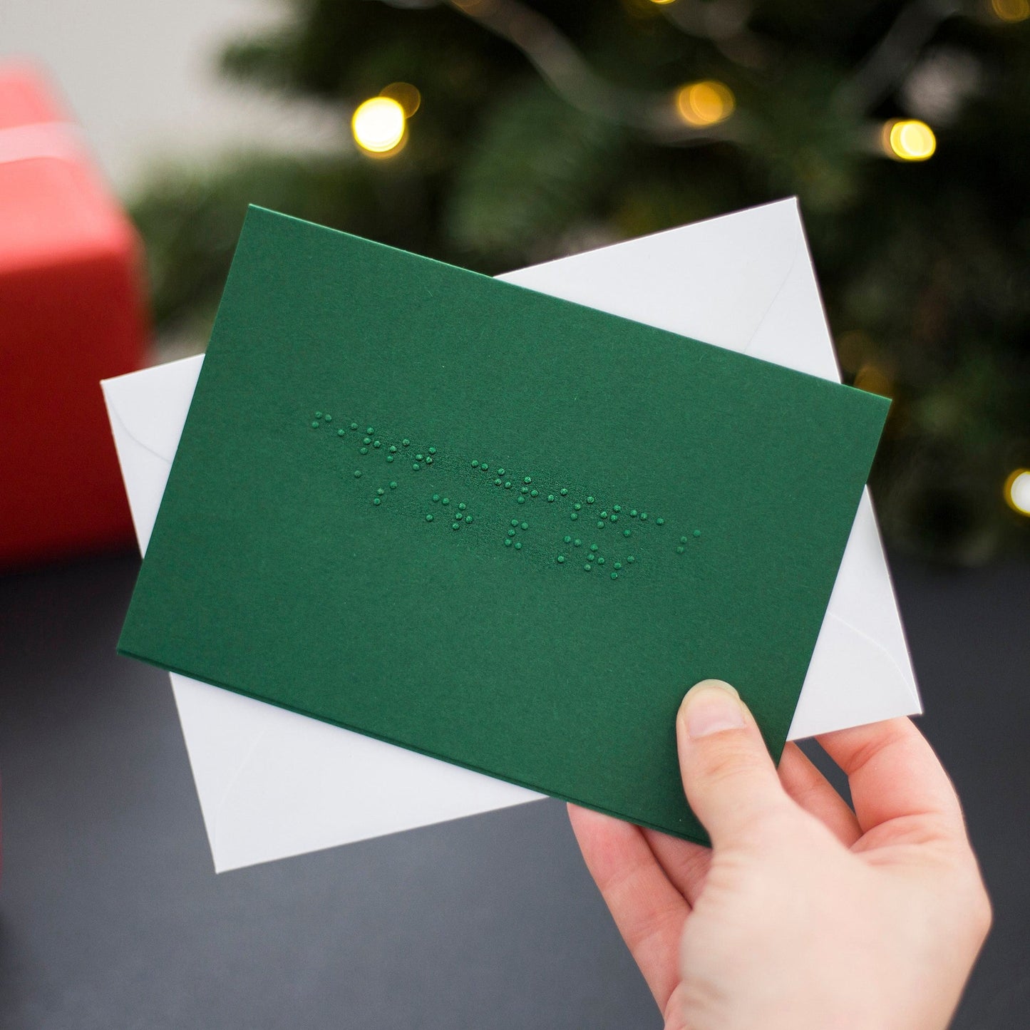 Braille First Christmas as Mr & Mrs Card - Personalised Braille Christmas Card