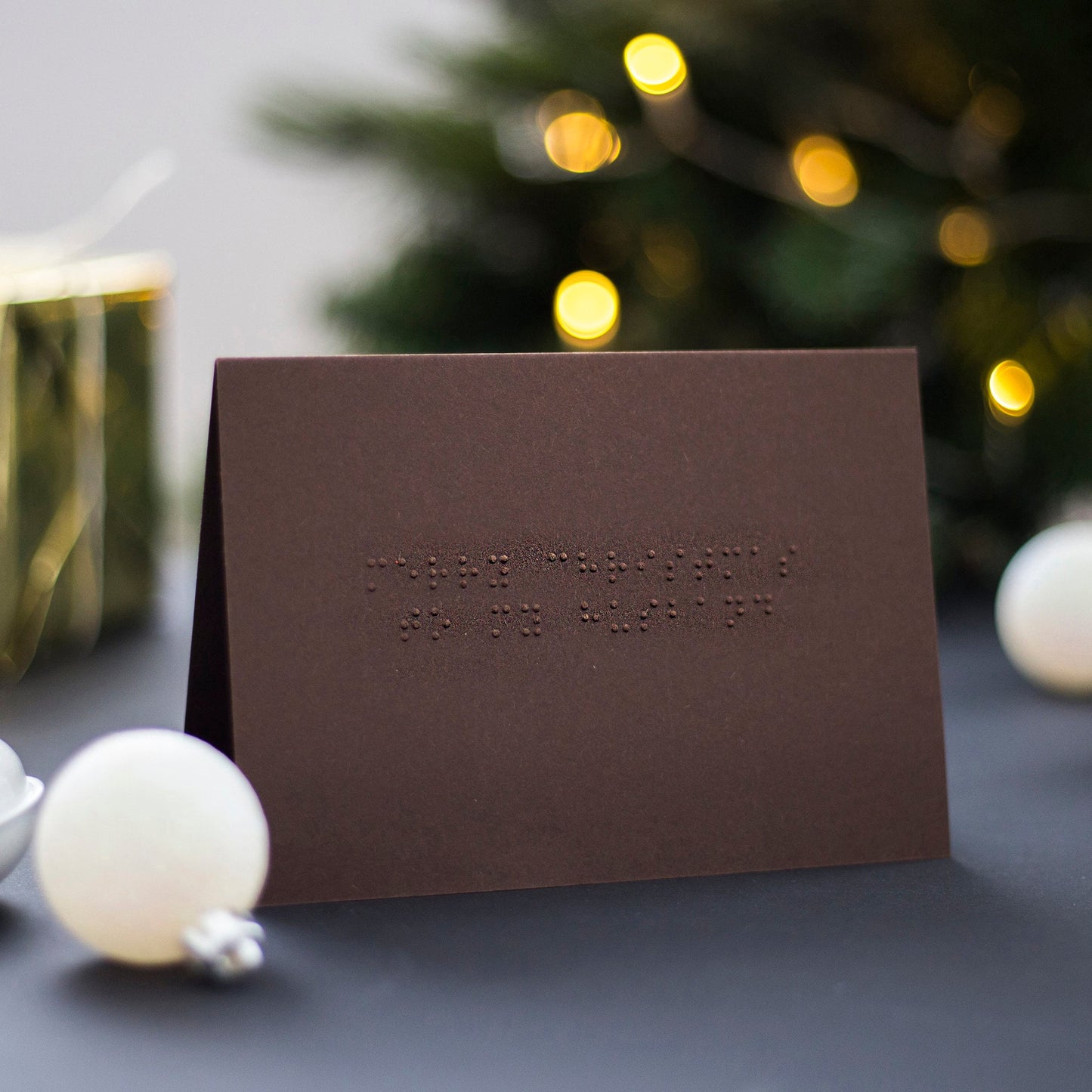 Braille Merry Christmas to my Husband/Wife/Best Friend Christmas Card - Personalised Braille Christmas Card
