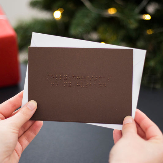 Braille Merry Christmas to my Husband/Wife/Best Friend Christmas Card - Personalised Braille Christmas Card