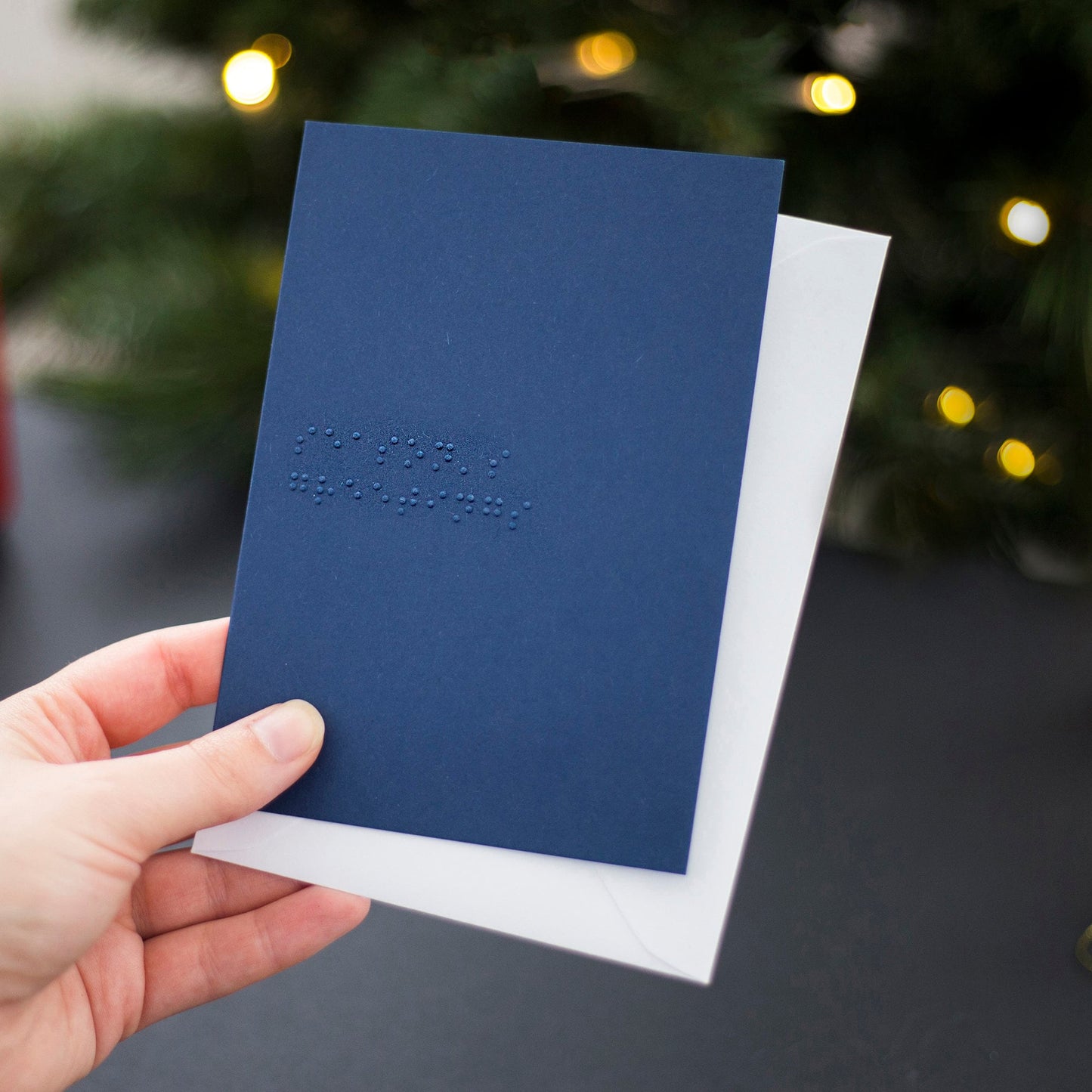 Braille Season's Greetings Card - Personalised Braille Christmas Card